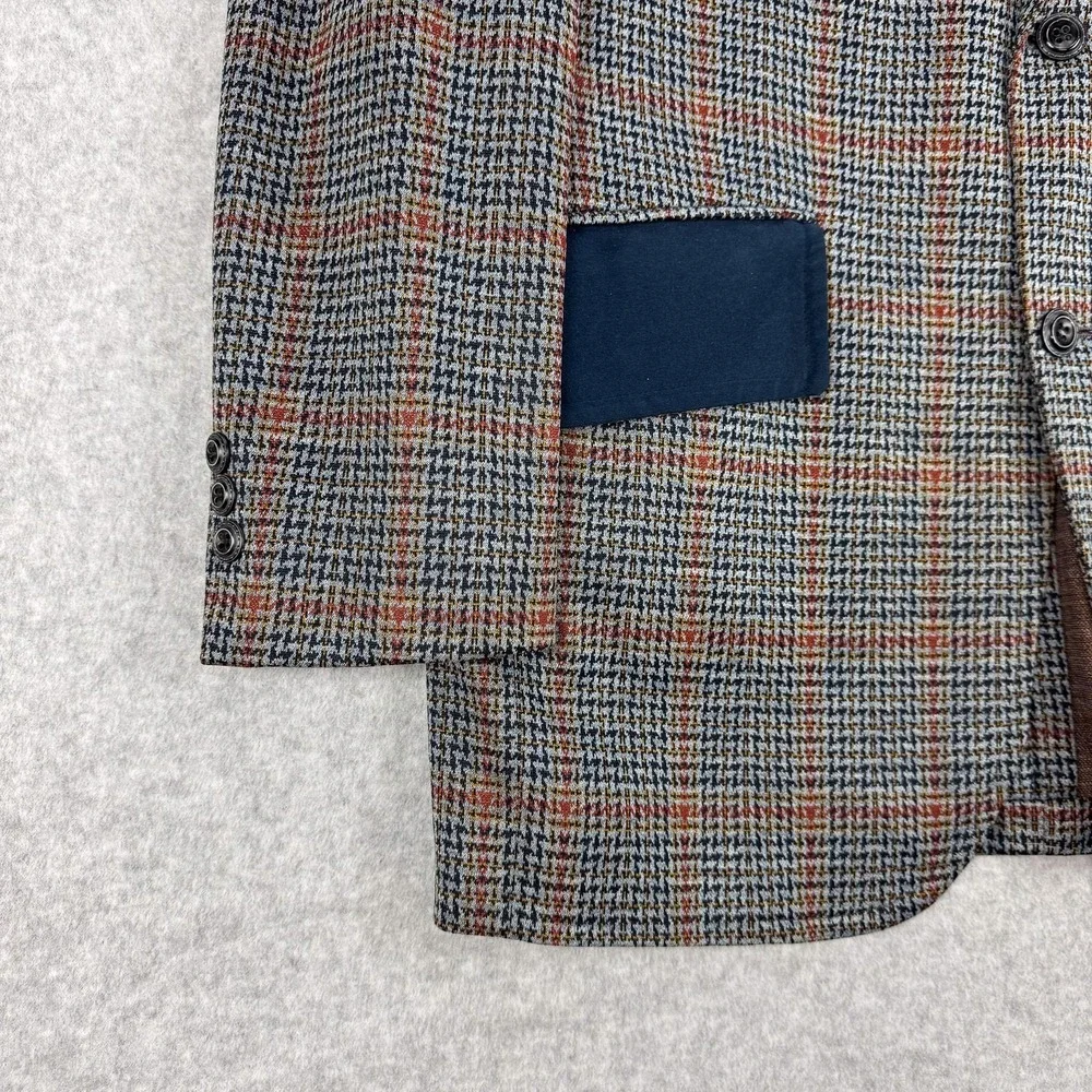 Vintage Towncraft Blazer Mens 38R Gray Plaid Wool‎ Tweed Sport Coat Retro USA